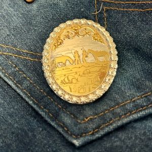 Silver and Brass Western Pendant